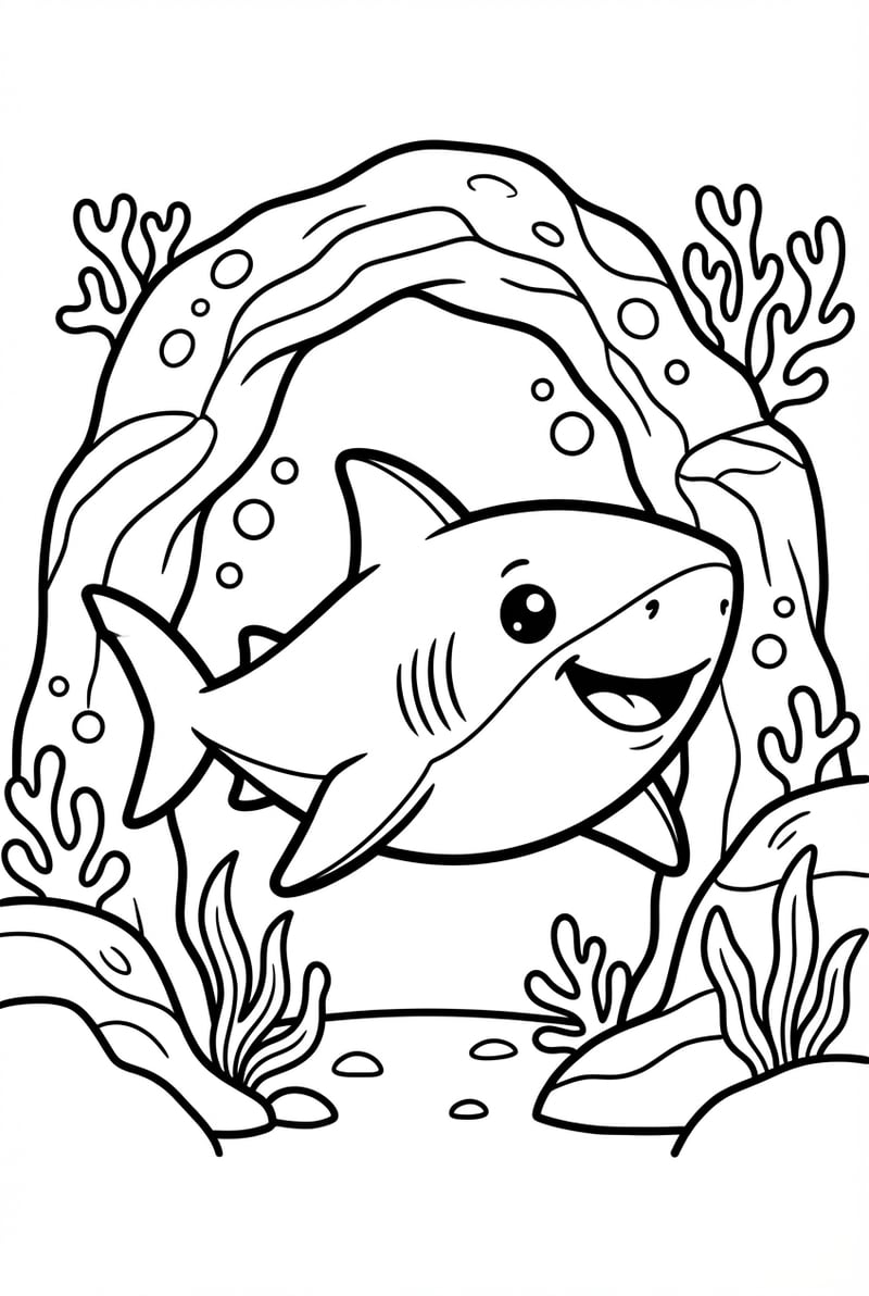 Fierce Mako Shark In A Deep Sea Cave Swimming