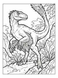 Jungle Velociraptor Perching On Rocks