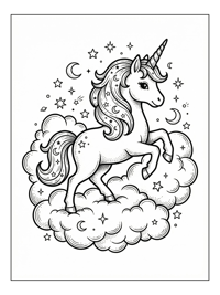 Unicorn Prancing On Fluffy Clouds