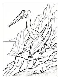 Pterodactyl Sunning Coastal Cliffs