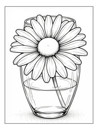 Daisy Flower In Glass Vase