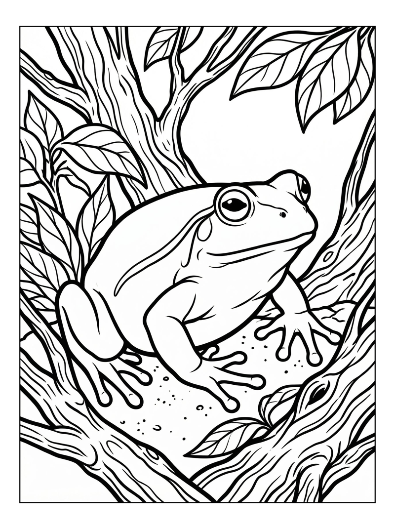 Tomato Frog Sits On Tree Branch