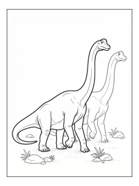 Brachiosaurus Pair Walking In Plain