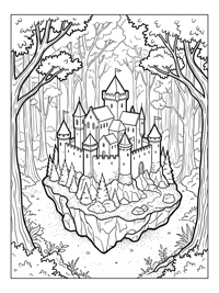 Medieval Castle Floating In Forest Clearing