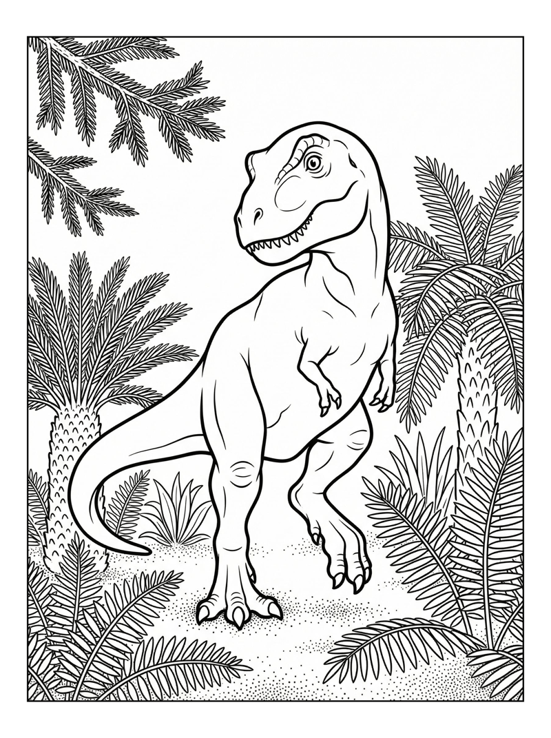 Juvenile Tyrannosaurus Exploring Forest