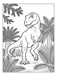 Juvenile Tyrannosaurus Exploring Forest