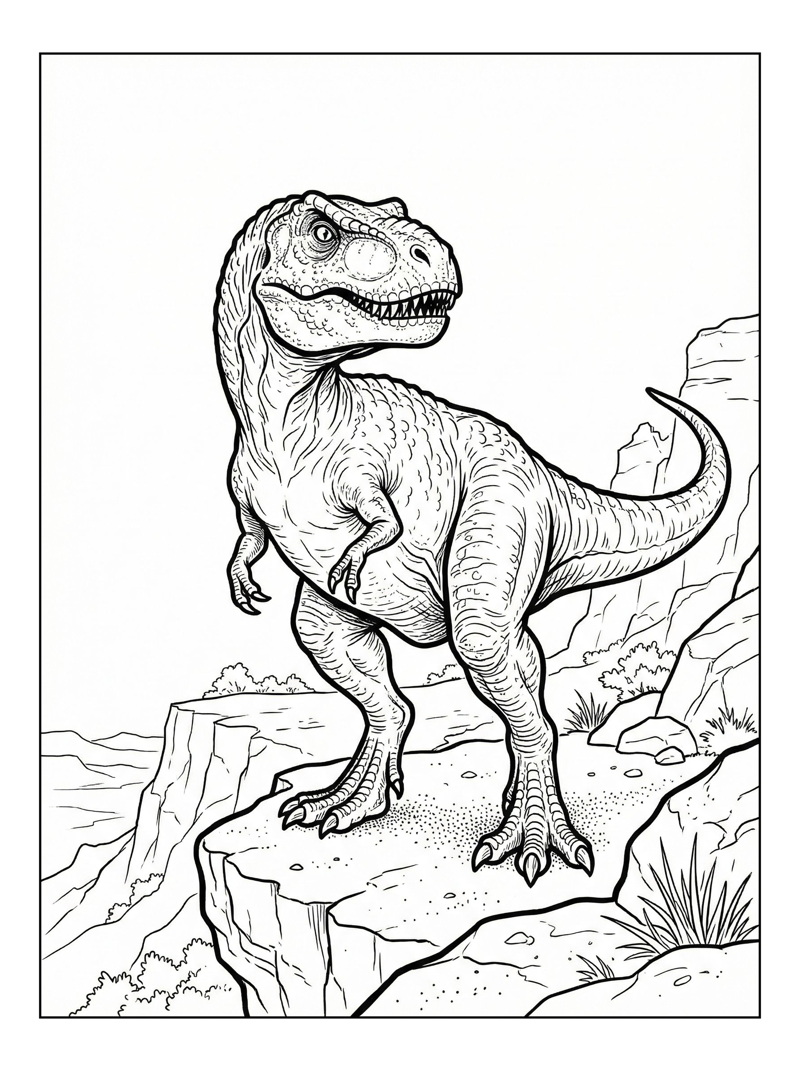 Juvenile Tyrannosaurus Guarding Cliff Overlook