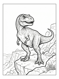 Juvenile Tyrannosaurus Guarding Cliff Overlook