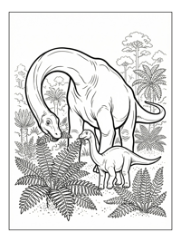 Father Brachiosaurus Browsing Fern Valley