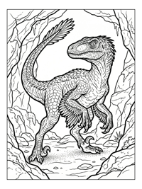 Velociraptor Scanning Ancient Cave
