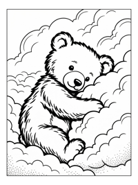 Baby Teddy Bear Hugging Cloud
