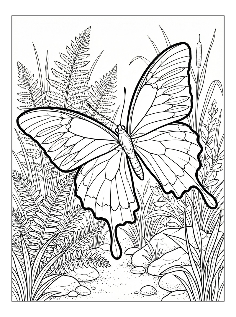 Ulysses Butterfly Fluttering River Bank