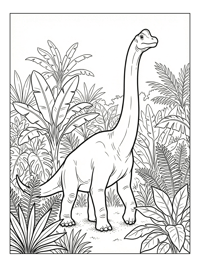 Young Brachiosaurus Reaching In Jungle