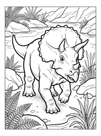 Hatchling Triceratops Charges Riverbank