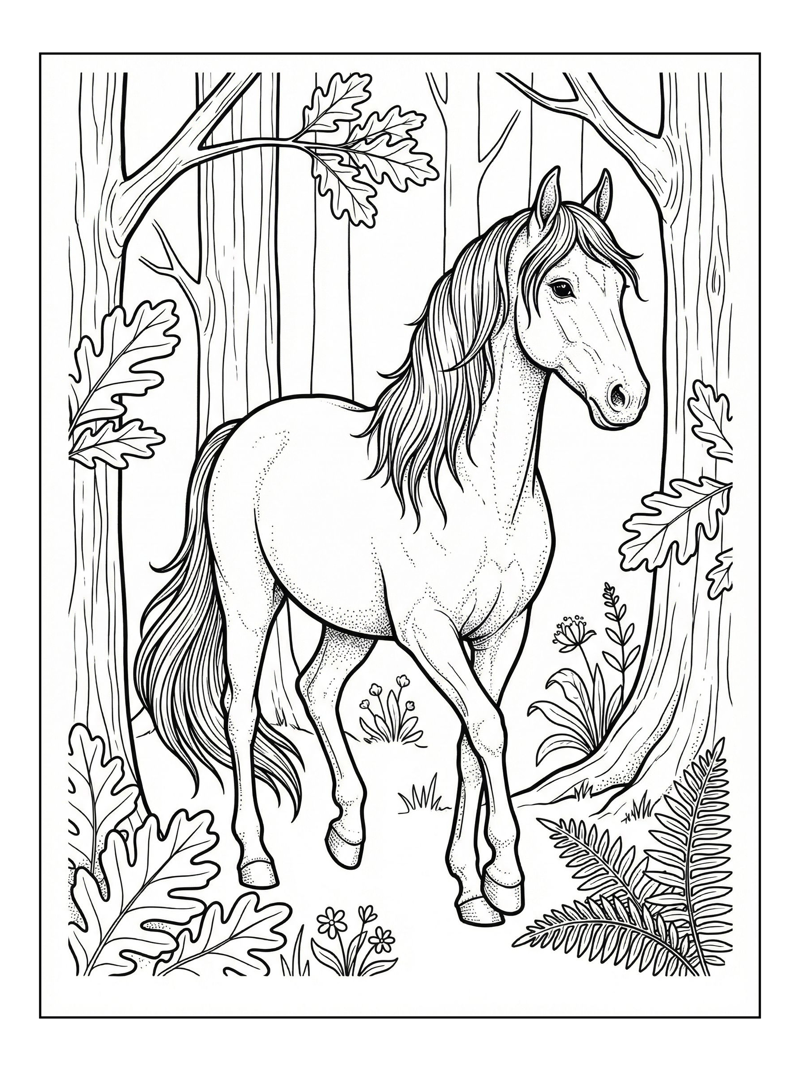 Tennessee Walking Horse Walks Woodland Forest
