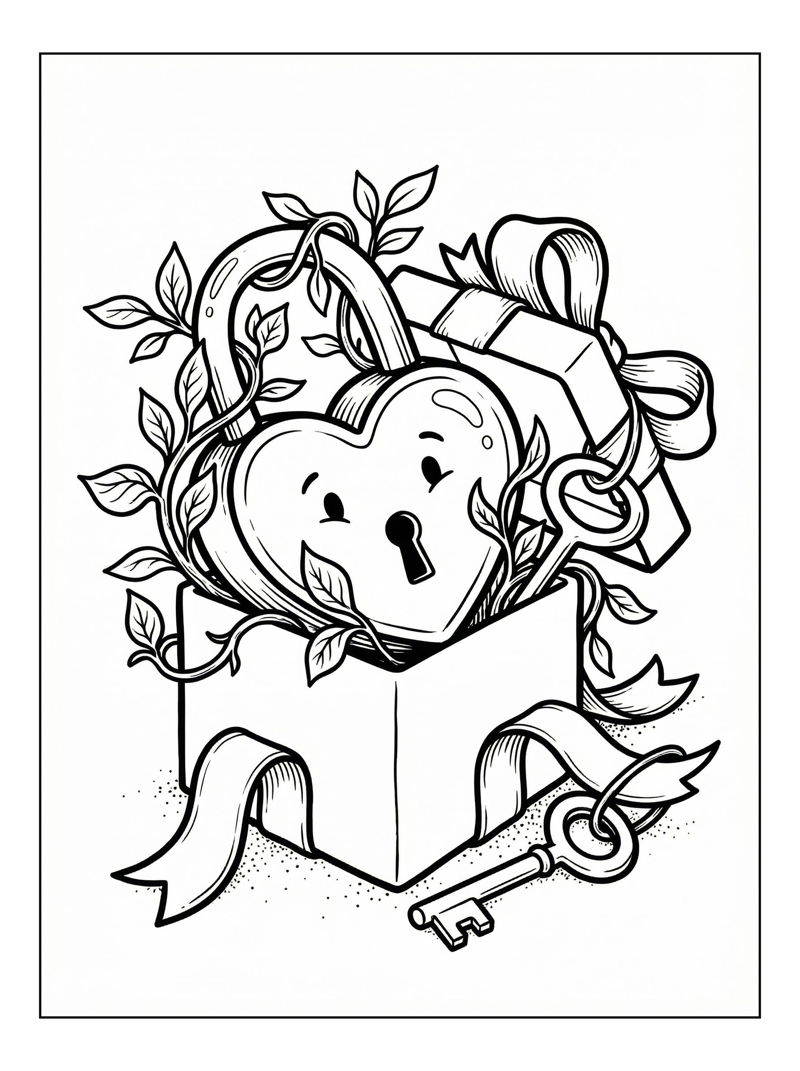 Friendly Heart Lock Inside Gift Box