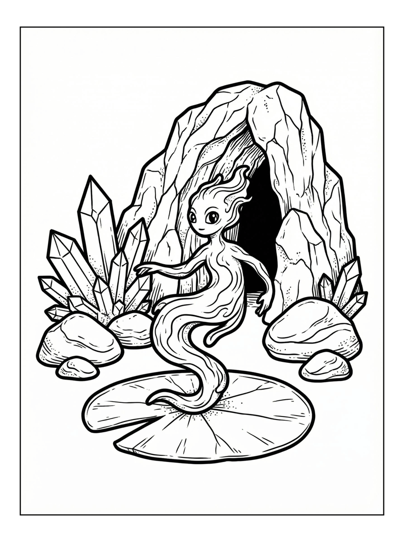 Water Sprite Dancing On Lily Pad Cave