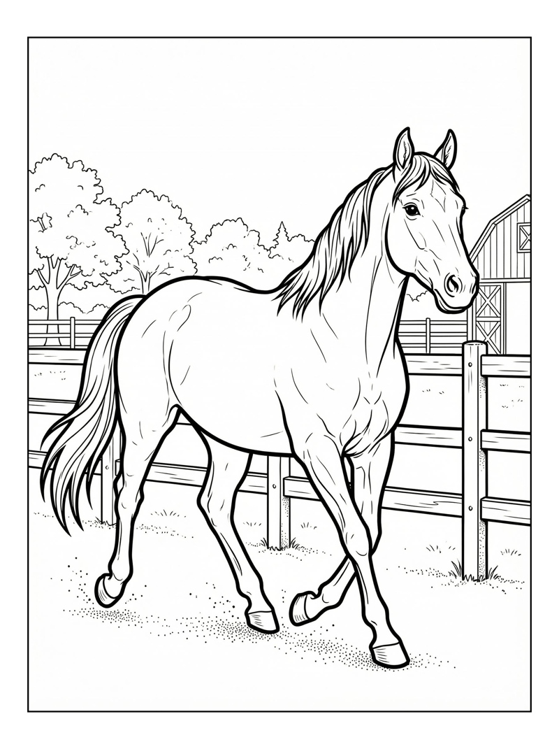 Quarter Horse Trotting In Paddock