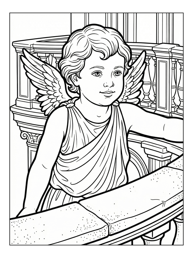 Cherub Smiling On Palace Balcony