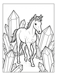 Baby Unicorn Walking Crystal Cave