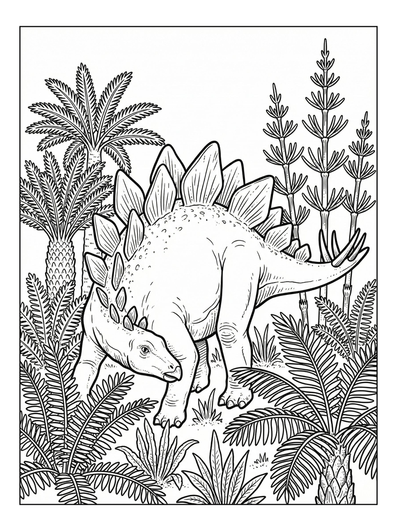 Stegosaurus Exploring Prehistoric Forest
