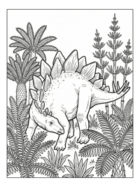 Stegosaurus Exploring Prehistoric Forest