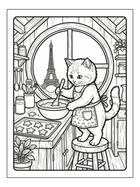 Kitten Stirs Dough Treehouse Kitchen Paris