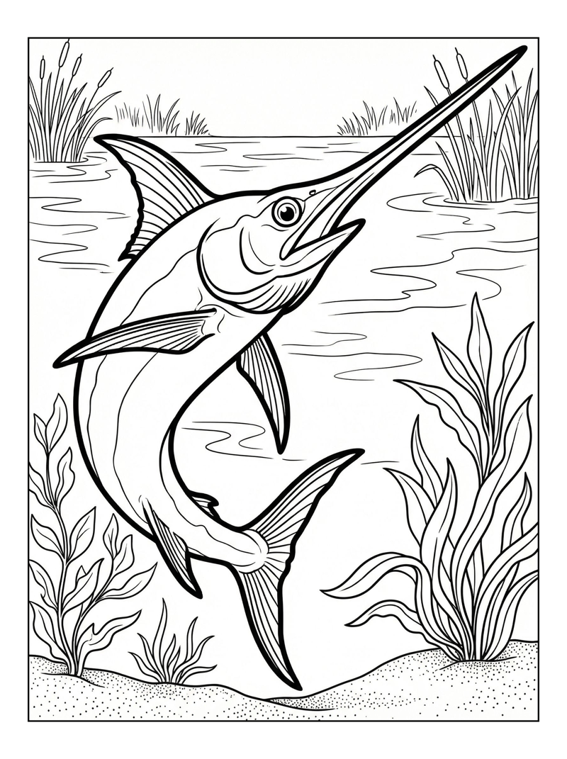 Swordfish Gliding In Freshwater Pond