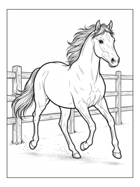 Yearling Horse Trotting In Paddock