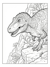 Feathered Tyrannosaurus Exploring Cliff Overlook