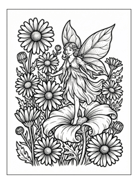 Fairy Balances On Flower Petal