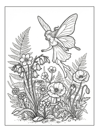 Forest Fairy Hovers Among Wildflowers