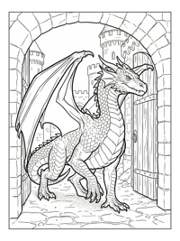Western Dragon Prowling Castle Archway
