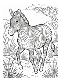 Zebra Trotting In African Savanna
