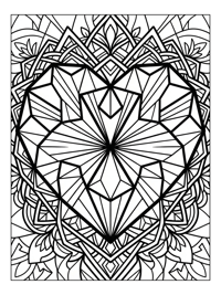 Geometric Heart Radiating Pattern Design