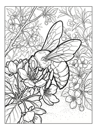 Carpenter Bee Collecting Nectar In Orchard