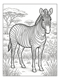 Zebra Standing In African Savanna