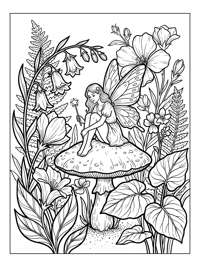 Star Fairy On Mushroom In Garden