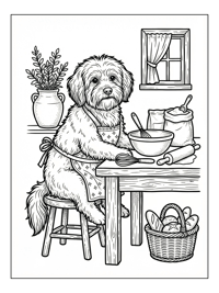 Havanese Dog Baking In Kitchen