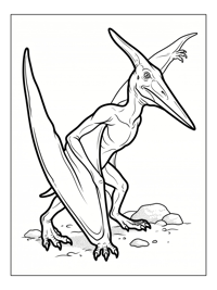 Pterodactyl Walking Under Jurassic Sky