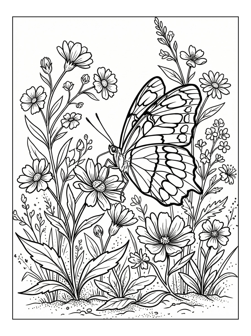 Malachite Butterfly Pollinating Wildflower Meadow
