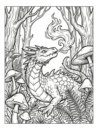 Ice Dragon Breathes Fire In Forest