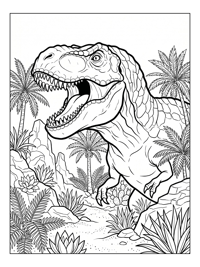 Tyrannosaurus Roaring In Desert Oasis