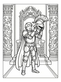 Young Paladin Removes Helmet In Throne Room