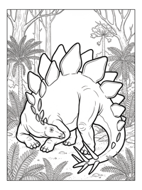 Stegosaurus Resting In Prehistoric Forest
