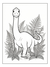 Brachiosaurus Looking In Ferns