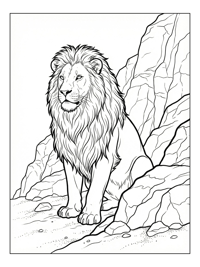 Male Lion Guarding Rocky Outcrop