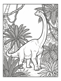 Brachiosaurus Stretching Tropical Jungle