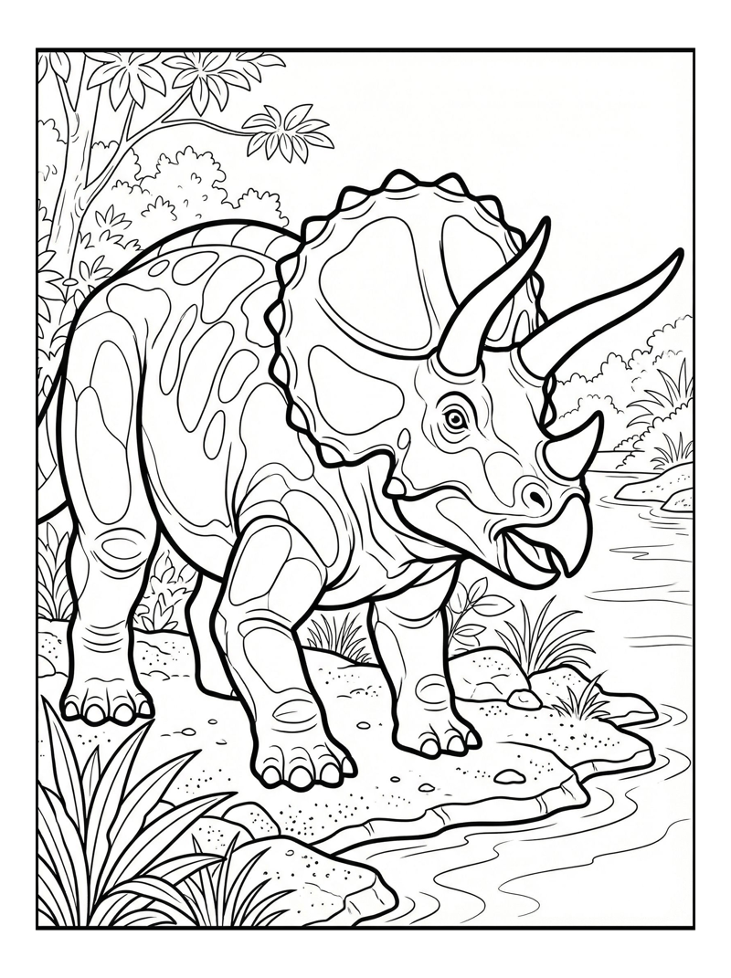 Triceratops Protects Riverbank