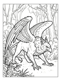 King Griffin Hunting In Forest
